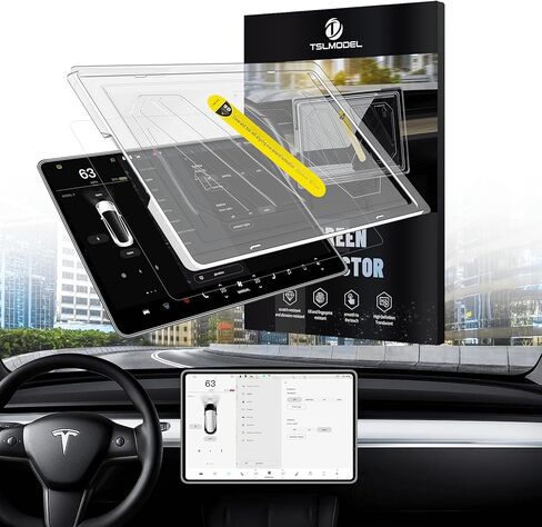 واقي شاشة Tesla Model 3 Highland 2024، واقي شاشة أمامي عالي الدقة مقاس 15 بوصة مع مجموعة محاذاة وزجاج مقسى خلفي مقاس 8 بوصات 9H مصمم لملحقات Tesla Model 3 Highland 2024 in Kuwait