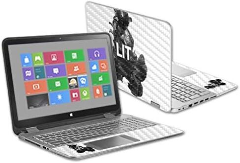 غلاف من ألياف الكربون MightySkins لجهاز HP Envy X360 مقاس 15.6 بوصة - أبجدية غريبة | لمسة نهائية واقية ومتينة من ألياف الكربون | سهلة التطبيق والإزالة وتغيير الأنماط | صنع في الولايات المتحدة الأمريكية in Saudi Arabia