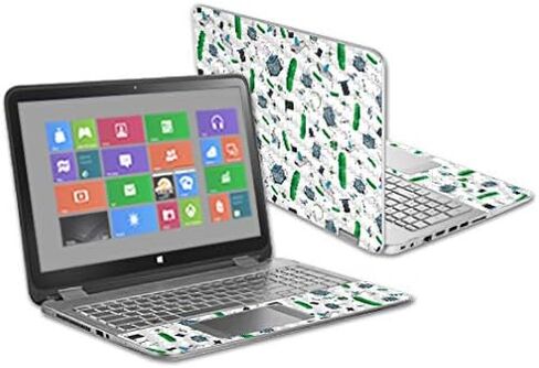 غلاف من ألياف الكربون MightySkins لجهاز HP Envy X360 مقاس 15.6 بوصة - أبجدية غريبة | لمسة نهائية واقية ومتينة من ألياف الكربون | سهلة التطبيق والإزالة وتغيير الأنماط | صنع في الولايات المتحدة الأمريكية in Saudi Arabia