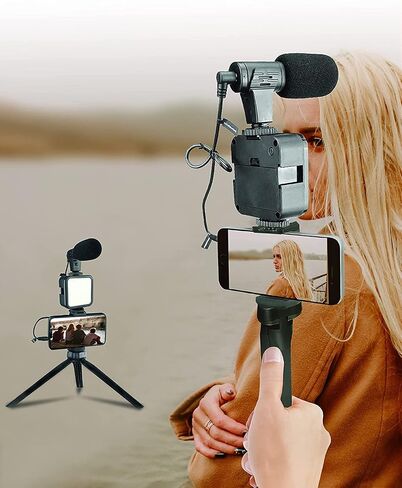 Start-Up Beginner Vlogging Kit with 6" Flexible Tripod, 36 LED Studio Light & Smartphone Holder Tripod Adapter Mount for Amateur Vlogging, YouTube, Tiktok and Instagram Live Stream Kit in Kuwait