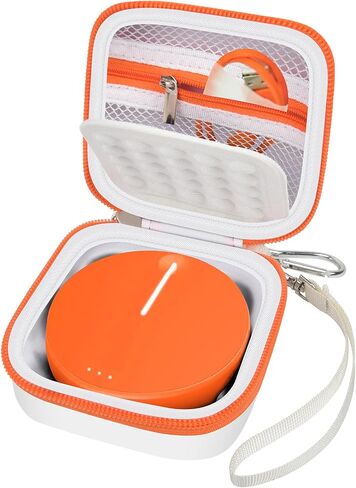 جراب Boobowl الصلب متوافق مع SIMO/Skyroam Solis Lite 4G LTE المحمولة واي فاي نقطة اتصال متنقلة، حقيبة تخزين جهاز توجيه السفر مع جيب شبكي للبطاريات القابلة لإعادة الشحن، شاحن (صندوق فقط) (أبيض) in Kuwait