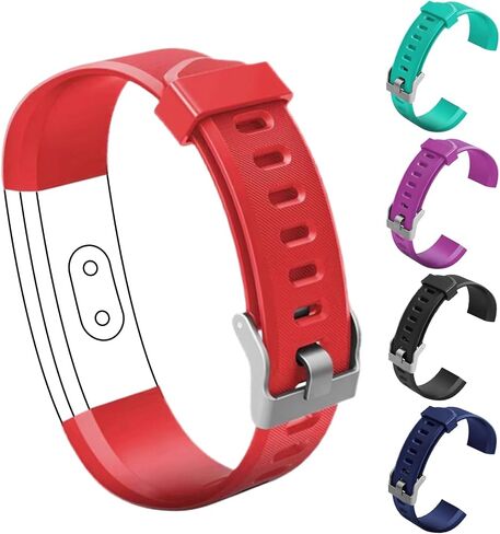 5PCS Wrist Bands Replacement for ID115Plus HR, Fitness Watch Wristbands Set, Activity Tracker Wrist Bands for Women Men, Very Fit Pro Watch Straps(Black, Red, Green, Purple, Blue) in Saudi Arabia