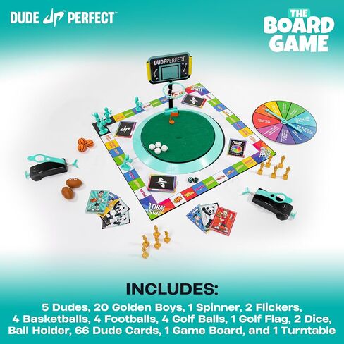 لعبة Dude Perfect The Board، للأطفال الذين يحبون الرياضة والتحديات التنافسية، مثالية لألعاب العائلة والأصدقاء، 2-5 لاعبين، للأعمار من 4 سنوات فما فوق. in Saudi Arabia