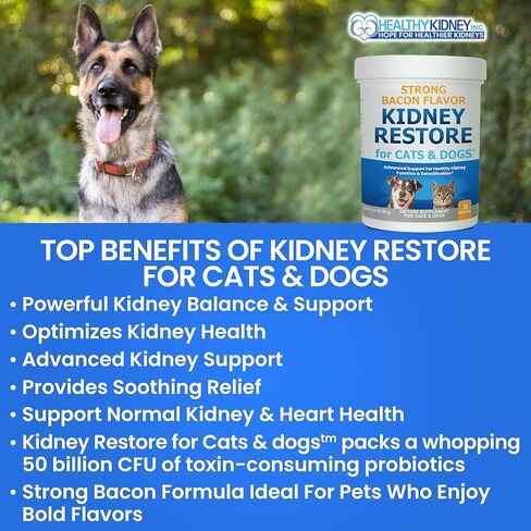 Kidney Restore for Cats & Dogs Unflavored - Natural Cat & Dog Kidney Supplement, Kidney Cleanse & Repair Renal Support Canine and Feline Pet Kidney Supplement, Add to Cat & Dog Food 90 Gr. in Kuwait