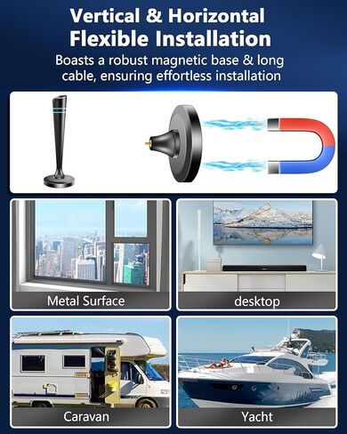 TV Antenna - 2024 Best TV Antenna Indoor Outdoor for Smart TV Local Channels Long Range Reception 1100+ Miles,2024 Updated Amplified Tv Antenna Indoor Support 4K 1080P - Coax HDTV Cable AC Adapter in Saudi Arabia
