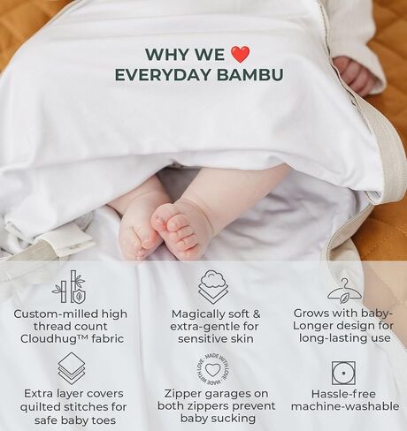 Sleep Sack 2.5 Tog - Rayon made from Bamboo Baby Sleeping Bag, Wearable Blanket, Unisex in Saudi Arabia