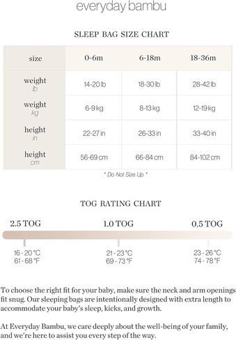 Sleep Sack 2.5 Tog - Rayon made from Bamboo Baby Sleeping Bag, Wearable Blanket, Unisex in Saudi Arabia