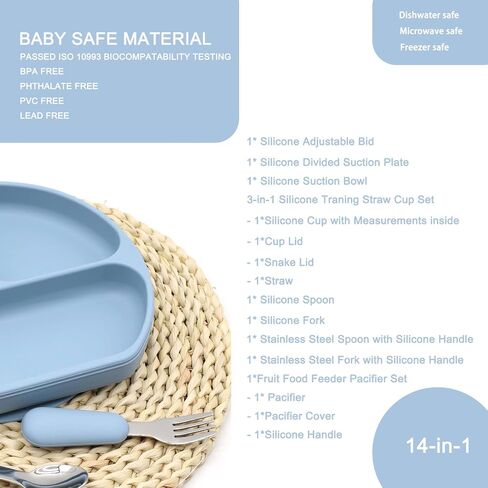 Baby Led Weaning Supplies | Silicone Baby Feeding Set | Suction Baby Plates and Bowls | Baby Spoons and Forks | Bids and 3-in-1 Cup Set and Fruit Food Feeder Pacifier Set | 6+ Months (Red) in Saudi Arabia