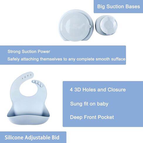 Baby Led Weaning Supplies | Silicone Baby Feeding Set | Suction Baby Plates and Bowls | Baby Spoons and Forks | Bids and 3-in-1 Cup Set and Fruit Food Feeder Pacifier Set | 6+ Months (Red) in Saudi Arabia