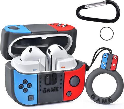 KOREDA Compatible with Samsung Galaxy Buds 3 Case & Galaxy Buds 3 Pro Case, Cute Funny Game Design Cartoon Soft Silicone Protective Cover with Keychain for Teens Boys Men Women (Red/Blue) in Kuwait