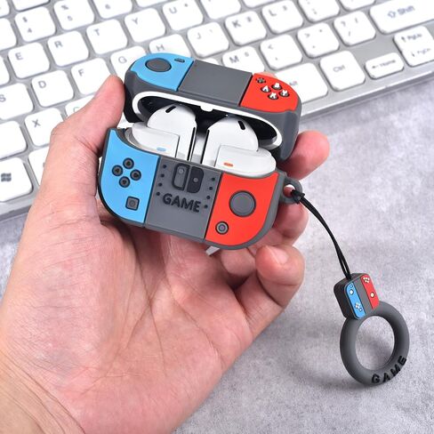 KOREDA Compatible with Samsung Galaxy Buds 3 Case & Galaxy Buds 3 Pro Case, Cute Funny Game Design Cartoon Soft Silicone Protective Cover with Keychain for Teens Boys Men Women (Red/Blue) in Kuwait