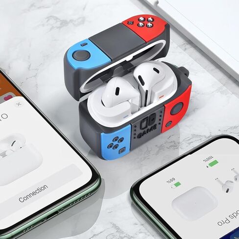 KOREDA Compatible with Samsung Galaxy Buds 3 Case & Galaxy Buds 3 Pro Case, Cute Funny Game Design Cartoon Soft Silicone Protective Cover with Keychain for Teens Boys Men Women (Red/Blue) in Kuwait
