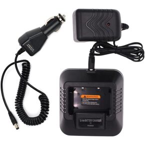 Baofeng UV-5R Charger Ham Radio Base Desktop Charger DC 12V Car Charge Cable for Baofeng UV-5R Series