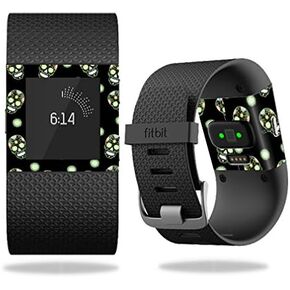 MightySkins Skin Compatible with Fitbit Surge Cover Skins Sticker Watch Glowing Skulls
