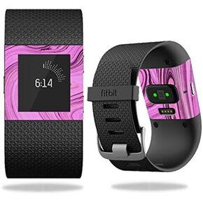 غلاف MightySkins متوافق مع ساعة Fitbit Surge Cover Skins الملصقة من الرخام التايلاندي الوردي