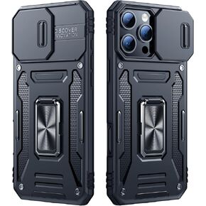 Armor Compatible for iPhone 16 Pro Max Case with Camera Cover Military Grade Drop Protection Phone Case Compatible for iPhone 16 Pro Max Phone Case, Black