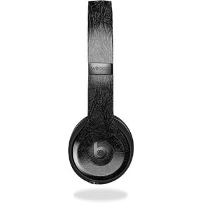 Skin Compatible with Beats Solo 4 - Black Leather - Premium 3M Vinyl Protective Wrap Decal Cover - Easy to Apply | Crafted in The USA by MightySkins