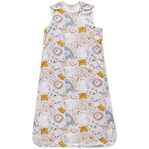 Little Tots Baby Sleep Sack, 100% Cotton Baby Swaddle Transition Wearable Blanket, Sleeveless Sleeping Bag 2-Way Zipper