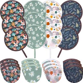 12 Pcs Abstract Styles Foldable Flying Disc Fans with Bag, Handheld Cooling Fan Folding for Wedding Kids Fun Birthday Party Summer Outdoor Activity Game Decorations Portable, 4 Patterns