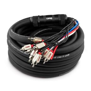 MDSA10/4.30FT Medusa/Snake Audio Wire with 10 Channels RCA and 4 x 12GA OFC Power Cables 30ft - Heavy Duty Remote Audio/Power Wire Snake Cable for Radio Box Extension