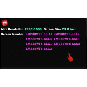 23.8" Screen Replacement LCD LED for Lenovo ideacentre A540-24API A540-24ICB F0EL F0EM All in One PC Monitor Display Replacement (Only for Touchscreen Version)