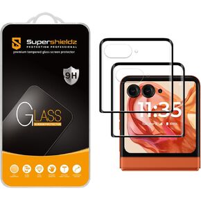 Supershieldz (2 Pack) Designed for Motorola Razr 2024 (Front Screen Only) Tempered Glass Screen Protector, Anti Scratch, Bubble Free (Black)