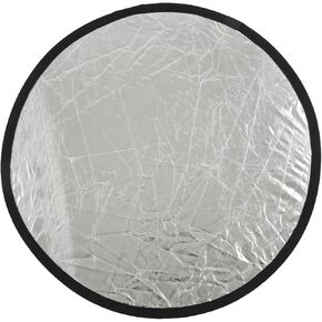 Diyeeni Silver Gold Photography Reflector, Portable Round Light Reflector, 2 in 1 Reflectors for Photo Lighting, with Storage Bag, 30cm, 60cm, 80cm, 110cm Optional(80cm)