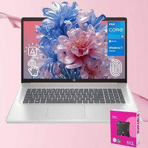HP Daily Essential Laptop | Intel Core i5-1334U | 17.3" HD+ Touchscreen | 32GB RAM | 1TB SSD | Backlit Keyboard | FP Reader | Wi-Fi 6 | Windows 11 Home | Rose Gold | 512 External SSD Bundle