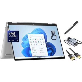 HP Envy x360 AI Copilot 2-in-1 Laptop, 16" WUXGA Touchscreen Display, Core Ultra 5 125U (Beats i7-1255U), 16GB DDR5, 512GB SSD, Backlit, Type-C, Thunderbolt 4, Webcam, 3-in-1 Essential Bundle, Win 11