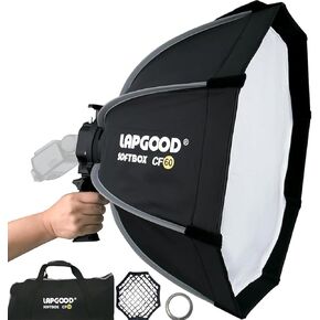 Bowens Mount Softbox 32''/80CM Handheld Quick Set-up, S-Type Bracket Compatible with Godox Canon Sony Fuji YongNuo Flash AD200PRO V1 TT600 V860III 430EXIII SB500 YN320EX YN560