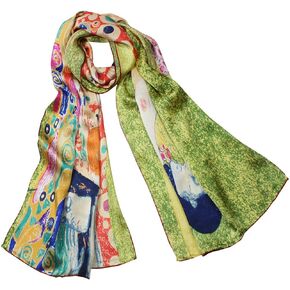 Dahlia Women's 100% Luxury Silk Scarf - Gustav Klimt's Famous Painting