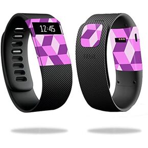 MightySkins Skin Compatible with Fitbit Charge Cover Skins Sticker Watch Pink Geo Tile