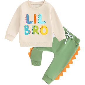 Big Brother Little Brother Matching Outfit Toddler Baby Boy Dinosaur Crewneck Shirts Sweatshirt Pullover Fall Clothes in Kuwait