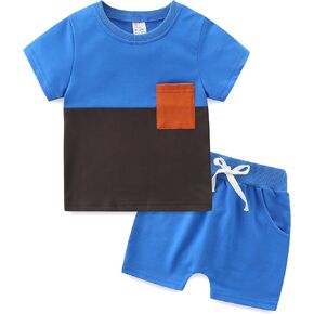 Toddler Boy Clothes Long Short Sleeve Sweatshirt and Pants Playwear Outfits