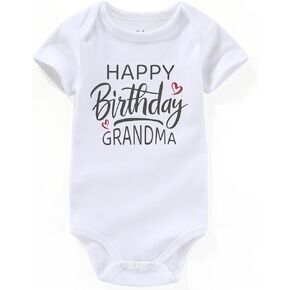 Happy Birthday Grandma Baby Outfit girls Gifts for Grandma Baby Clothes boy Grandma Baby Bodysuits White