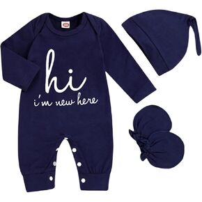 Ohrwurm Newborn Baby Boy Romper One-piece Infant Coming Home Outfit Long Sleeve Romper Jumpsuits