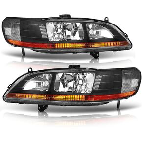 AUTOSAVER88 Headlight Assembly Compatible with Accord 1994 1995 1996 1997 Driver and Passenger Side