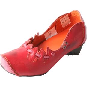 TMA EYES Women's Leather Soft Sole Slip on Low Heel Casual Shoes