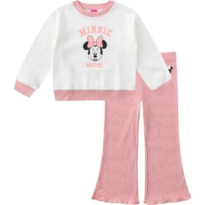 Disney Minnie Mouse Girls Sweatshirt and Flared Legging Pants Set for Infant to Toddlers