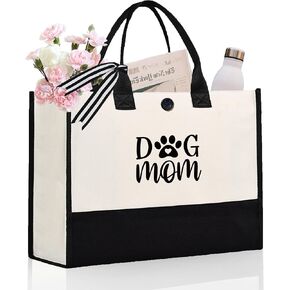 Craftique Dog Mom Gifts for Women- Canvas Tote Bag- Thoughtful Birthday Gifts for Dog Lovers, Dog Mom Mothers Day Gifts, Dog Gifts for Women, Practical Dog Lovers Gifts for Women