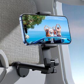 Airplane Essential Phone Holder for Travel, Universal Handfree Phone Mount with 360 Degree Rotation, Travel Must Haves Phone Stand for Plane Tray Table, Home, Kitchen, Office, Outdoor
