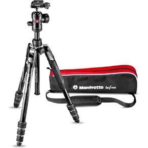 Manfrotto Befree Advanced AS, Camera Tripod, Twist Lock, Compatible with Arca-Swiss, Portable, Compact Travel Tripod Kit, Ball Head, Aluminium Tripod for DSLR, Mirrorless Cameras, Camera Accessories