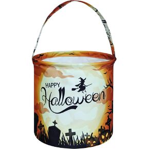 Happy Halloween Pumpkin Pattern Kids Gift Basket Organizer Basket Collapsible Shelf Basket with handle for Nursery Laundry Basket for Kids