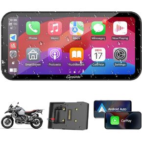 Carpuride W603B Motorcycle Carplay Screen for BMW R1200GS R1250GS S1000XR Motorcycle, 6.3 inch Waterproof Touchscreen, Portable Carplay/Android Auto GPS Navigation for Motorbike