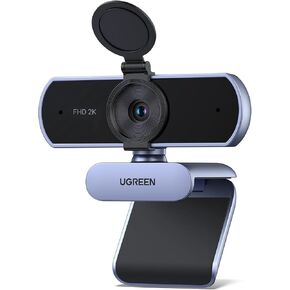 UGREEN 2K Webcam, Full HD 1080P Webcam for PC, Web Camera with Autofocus, Privacy Cover, Dual Noise Cancelling Mics, Computer USB Camera for Streaming, Conferencing, Calling, Zoom, Skype, Teams