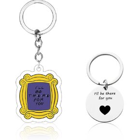 AUOIAJAS Friends Keychain Set Moon Point Keyring Gifts for Women Friends Bestie Sister Birthday
