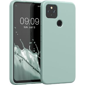kwmobile Case Compatible with Google Pixel 4a 5G Case - Slim Protective TPU Silicone Phone Cover - Teal Matte