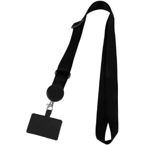 Mobile Phone Lanyard Adjustable Neck Strap Lanyard,Detachable Hanging Chain Universal Cell Phone Multifuctional Patch Lanyards Compatible with Most Smartphones (Black)