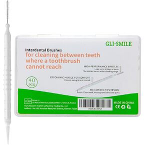 Toothpicks Interdental Brushes Picks,Double-Ended Soft Bristle Dental Floss Picks Brushpicks Teeth Cleaning Tool Portable Oral Care Tooth Picks 40PCS