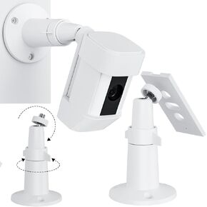 360° Adjustable Security Wall Mount Compatible with Ring Spotlight Cam Plus Pro Security Camera Mounting Bracket White Metal Camera Holder Indoor Outdoor Camera System
